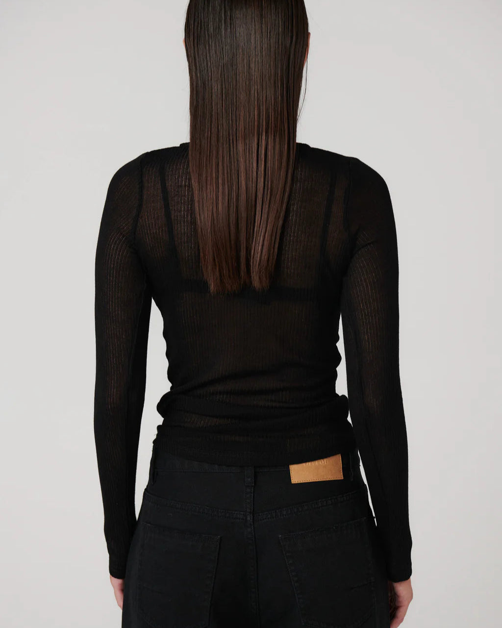 XAVIER BUTTON TOP - BLACK