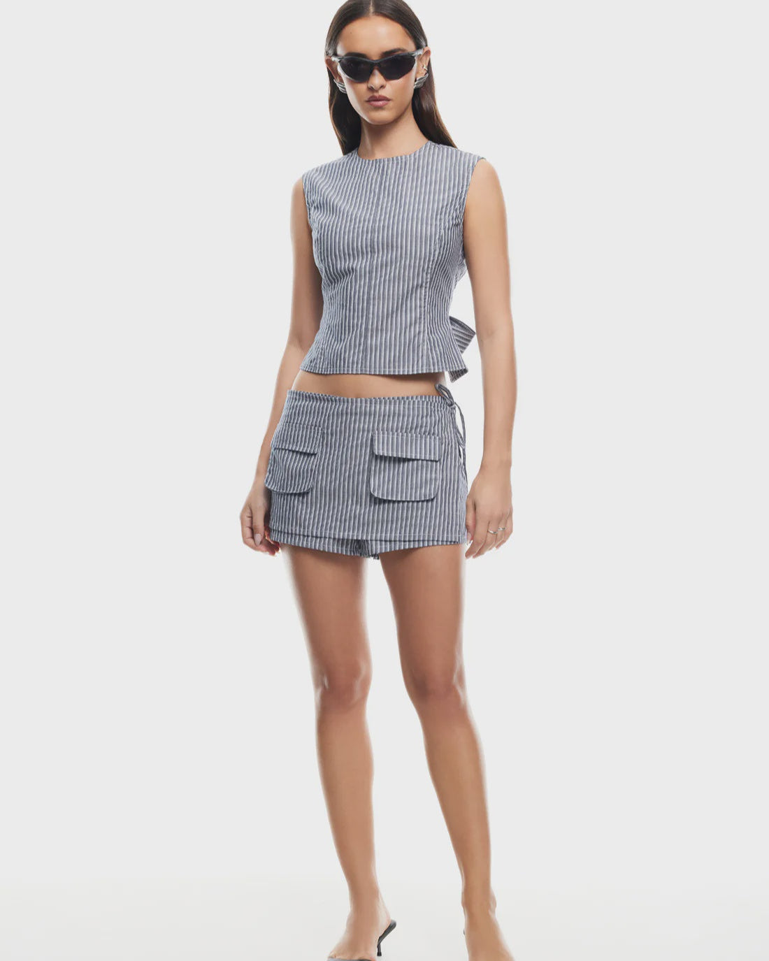 COUNTRYSIDE TOP - CHARCOAL STRIPE