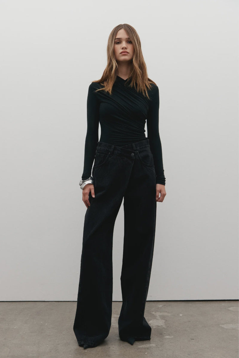 Palace Fold Waist Jean - Backstage Black