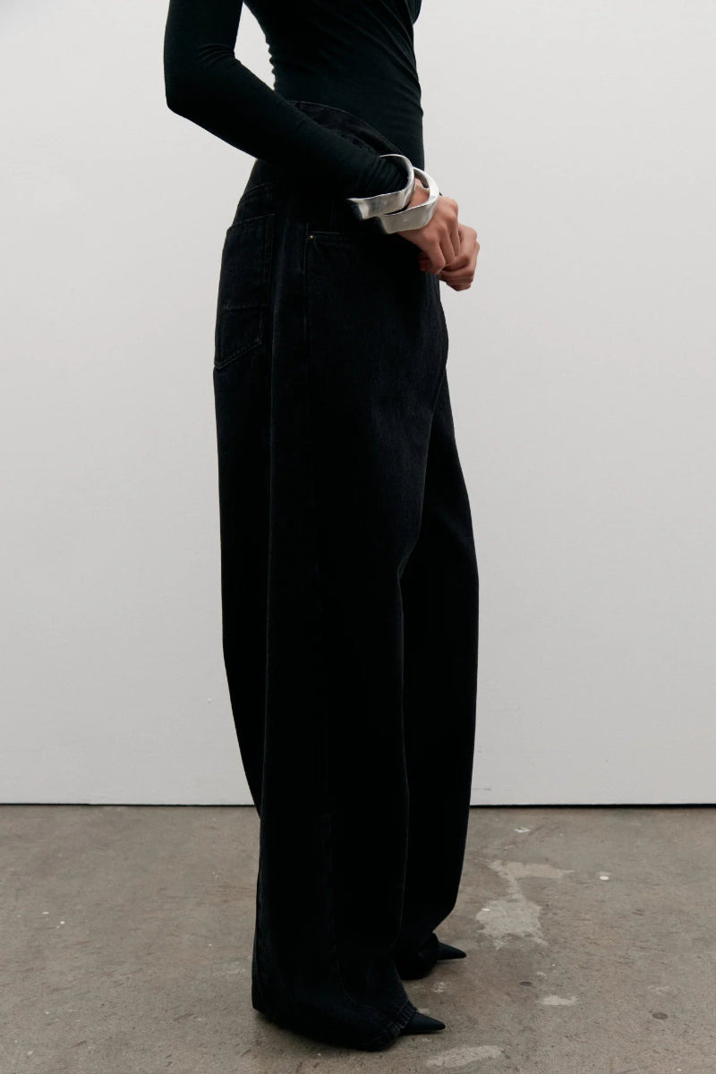Palace Fold Waist Jean - Backstage Black