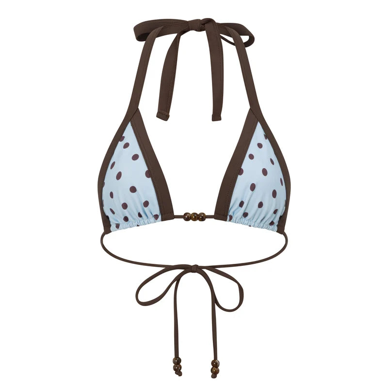 Jayde triangle - Blue Polka