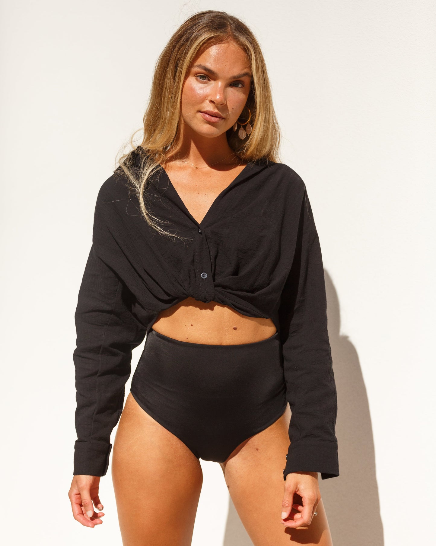 Anja Wrap Top - Black