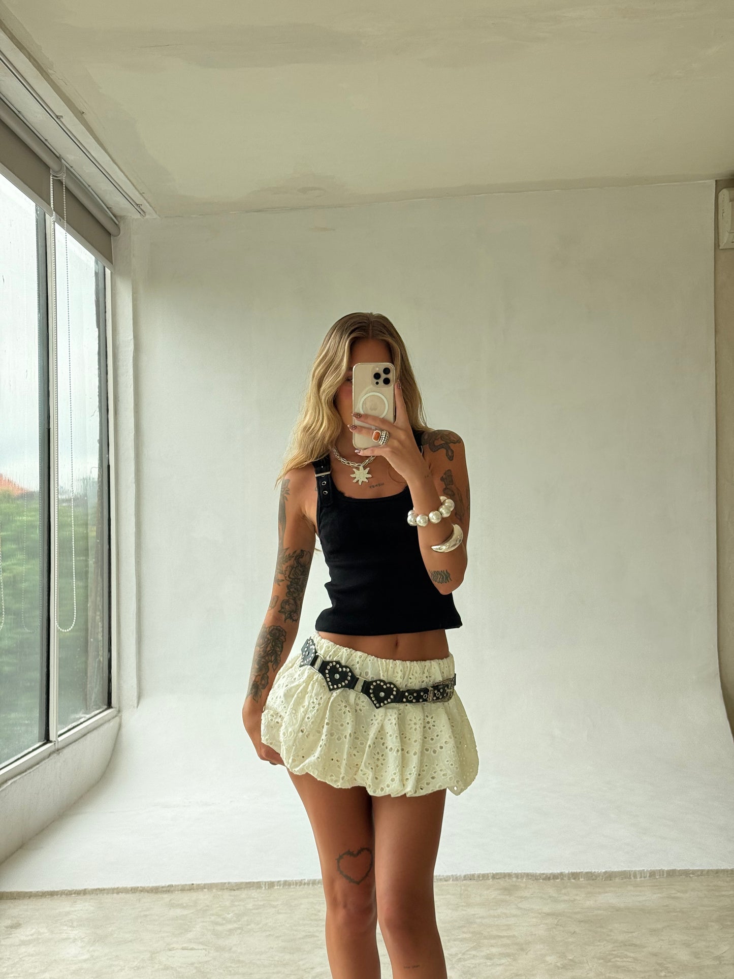 Dana Bubble Skirt - White