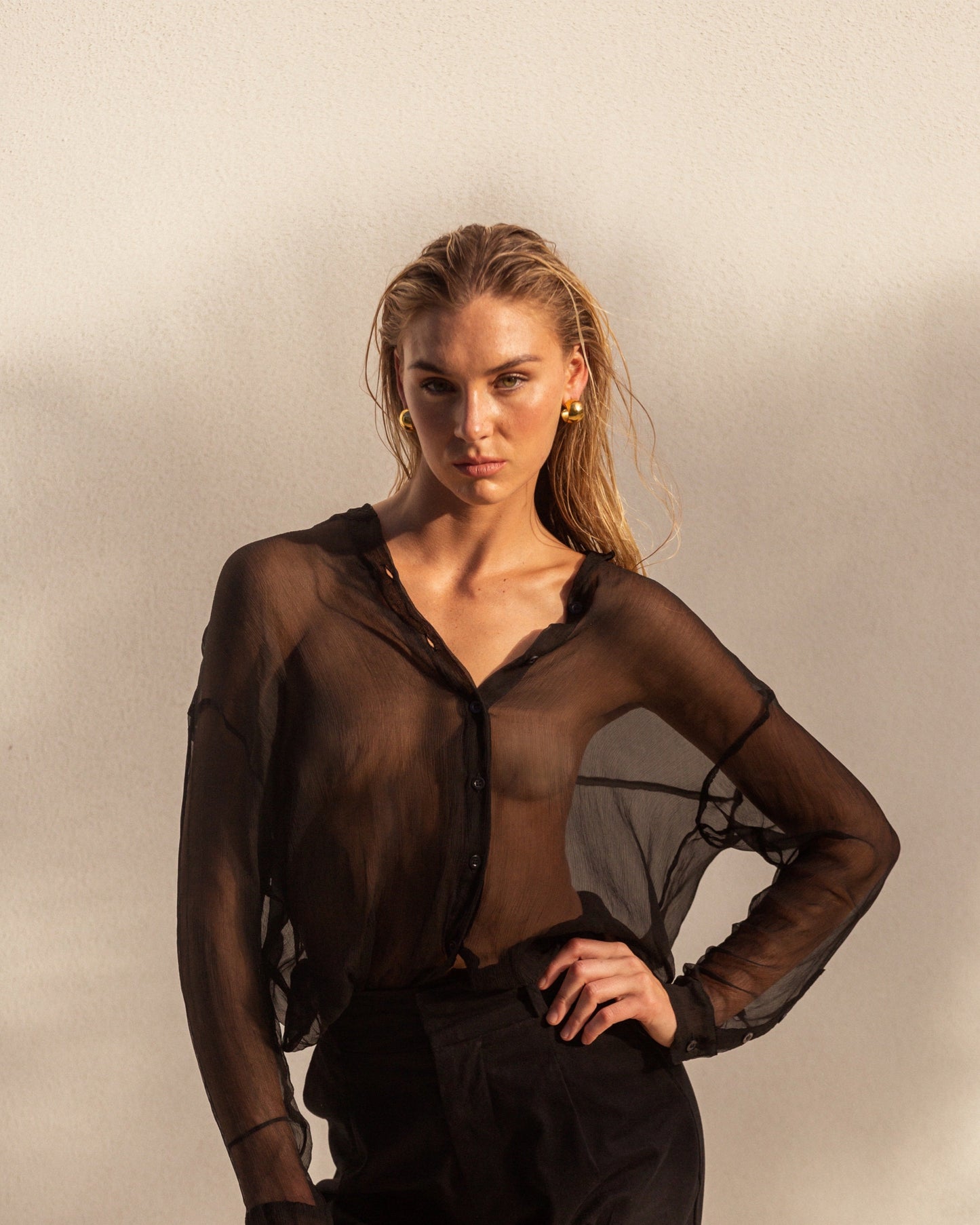 Devin Silk black shirt
