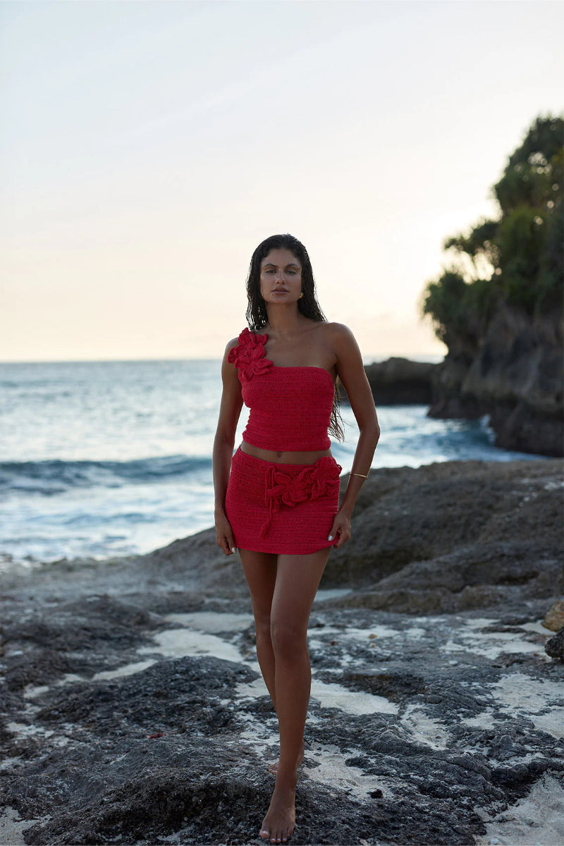 Lily Crochet Top - Red
