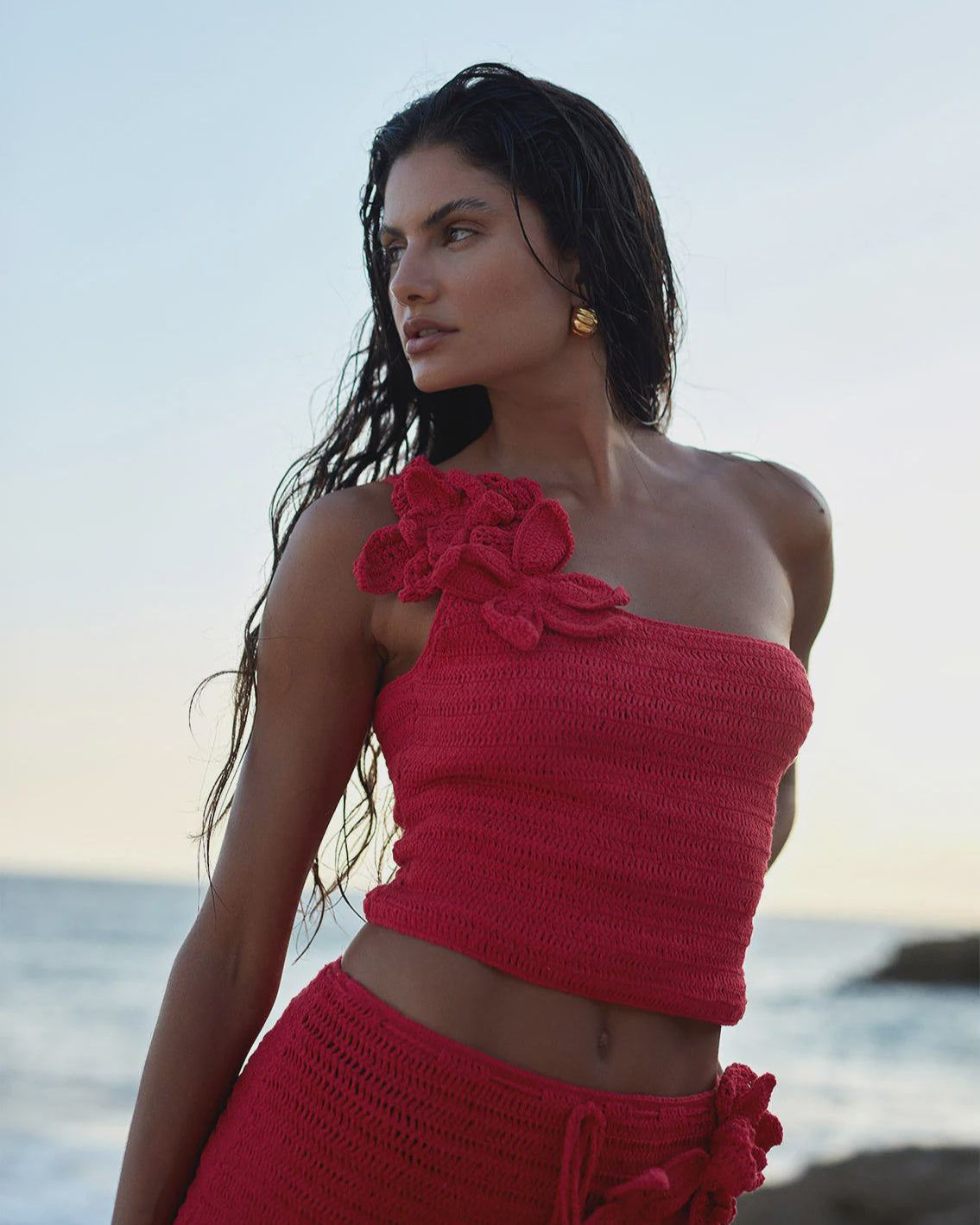 Lily Crochet Top - Red
