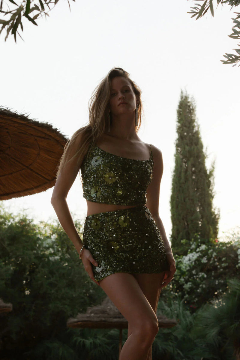 Alexis Sequin Top - Emerald