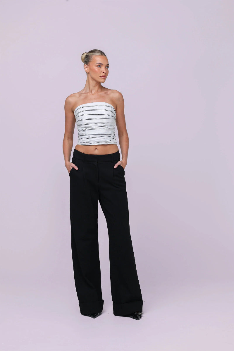 Jane Bustier Noir Stripe