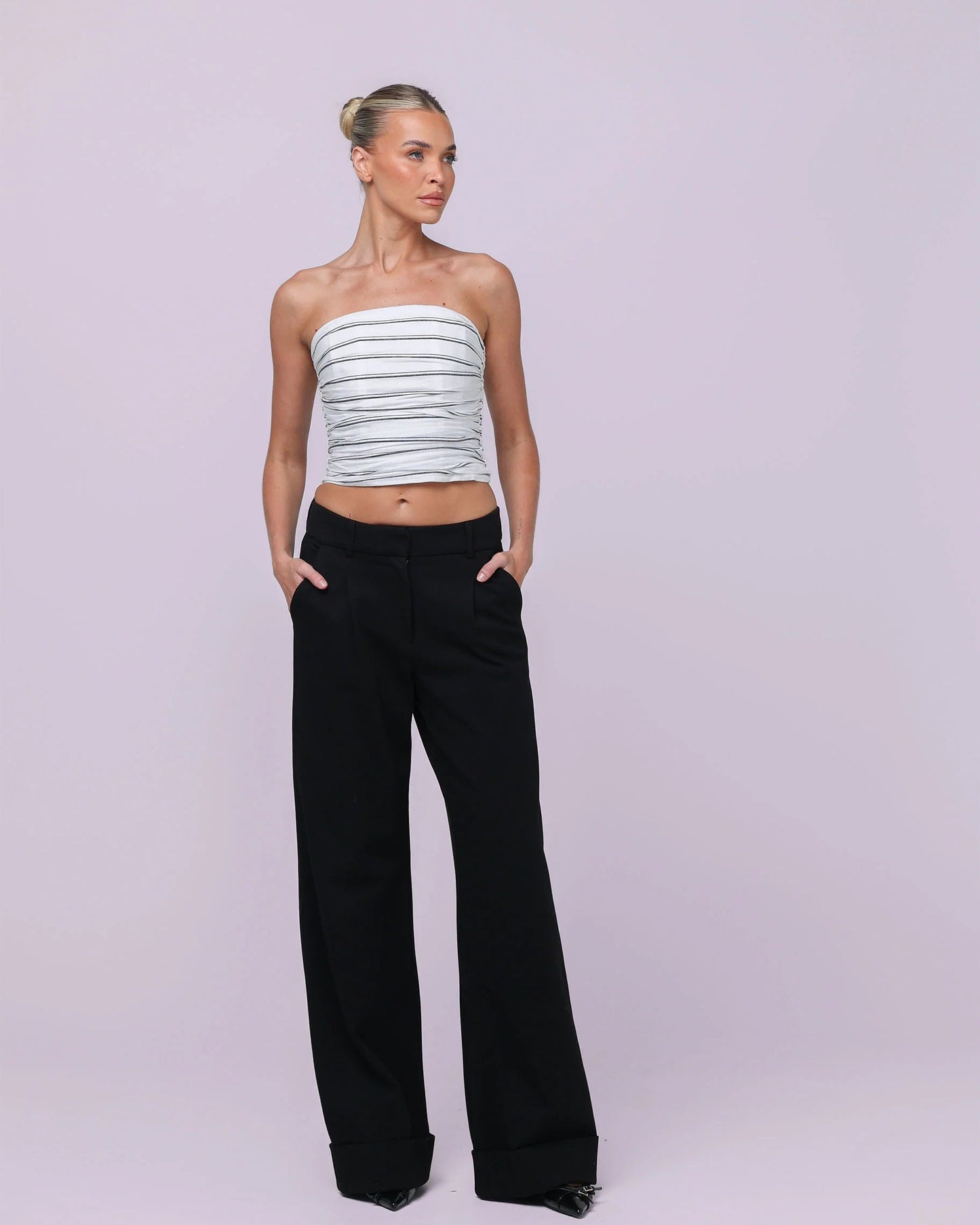 Jane Bustier Noir Stripe