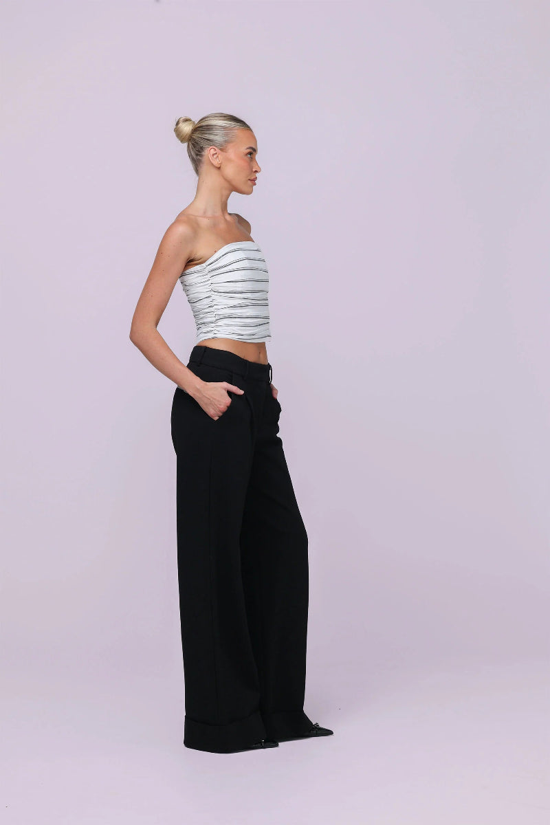 Jane Bustier Noir Stripe