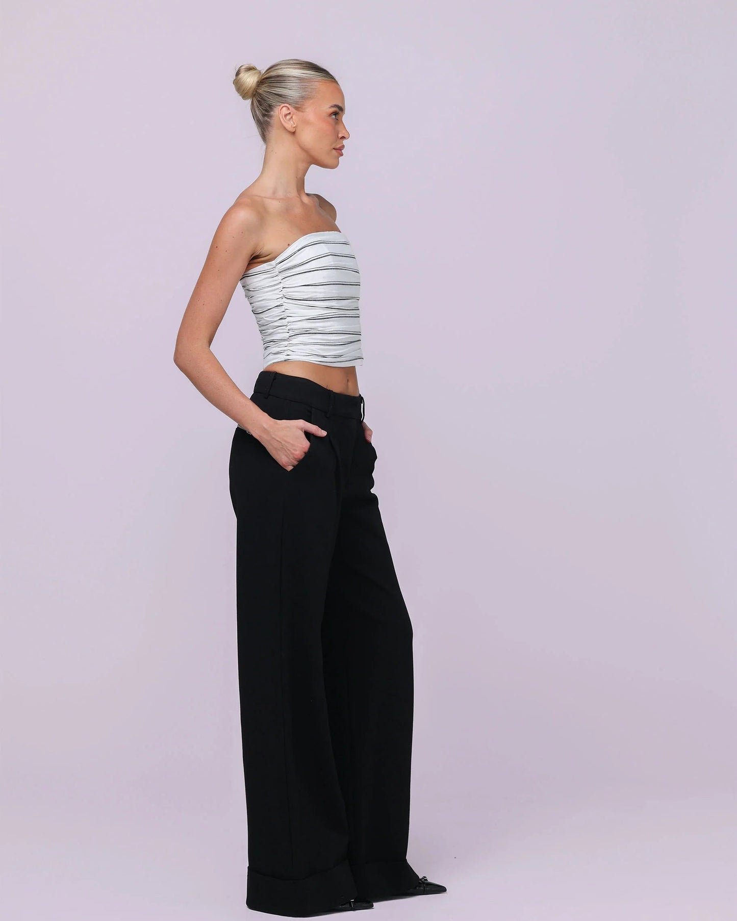 Jane Bustier Noir Stripe