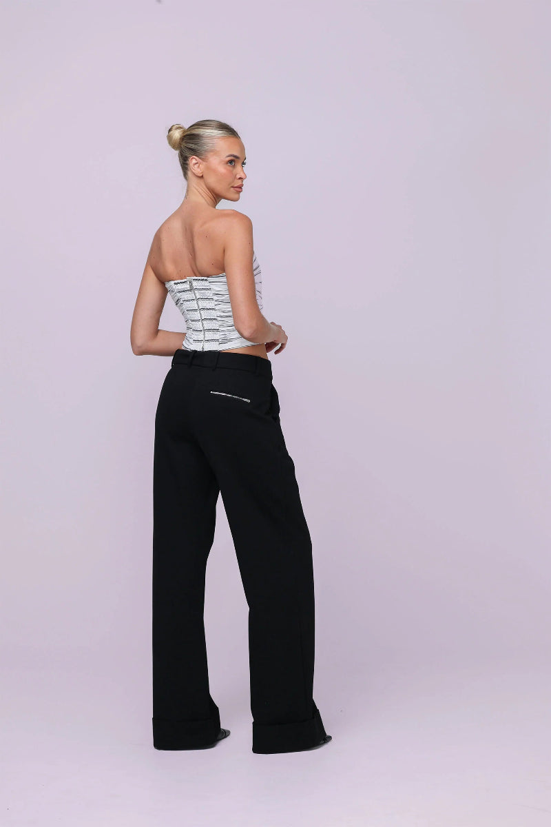 Jane Bustier Noir Stripe