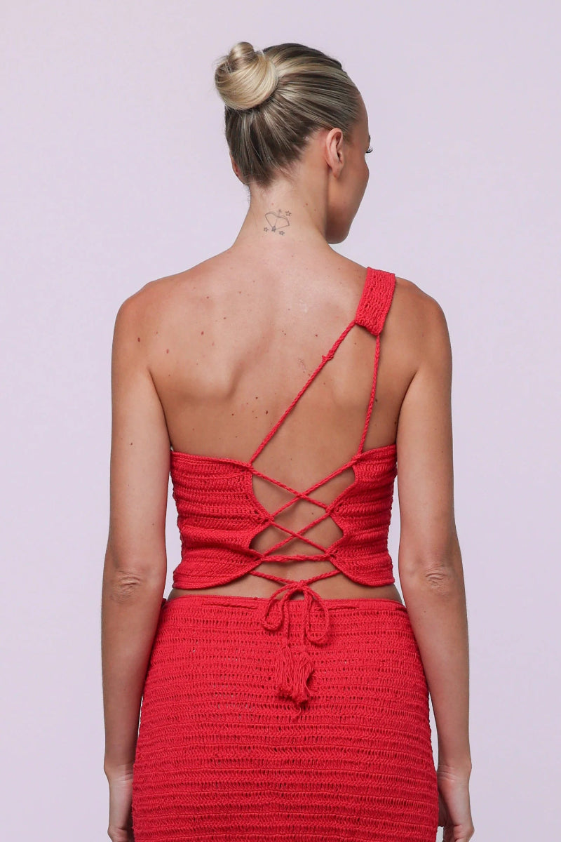 Lily Crochet Top - Red