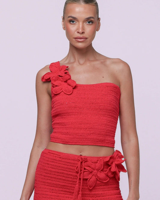 Lily Crochet Top - Red
