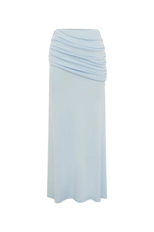 MALANI RUCHED MAXI SKIRT - BLUE