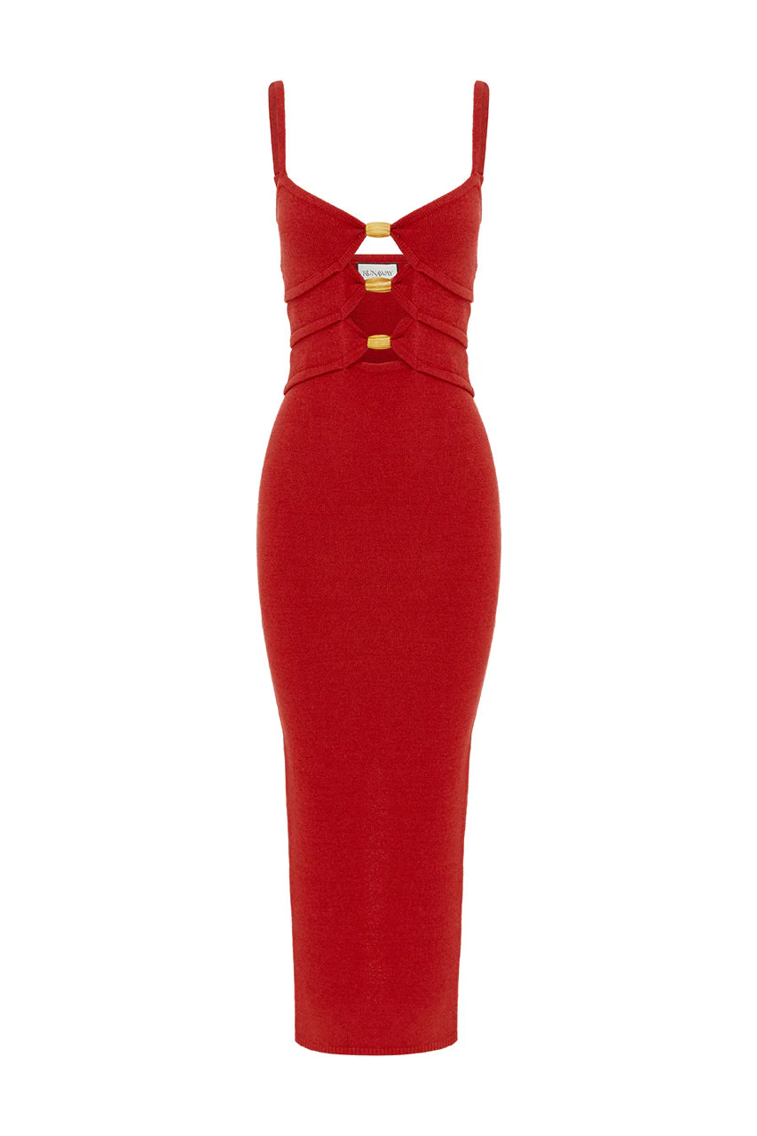 Normani Midi Dress - Red