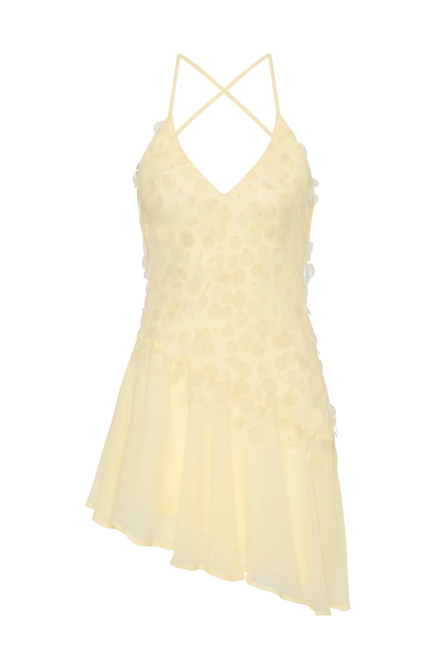 Cleo Sequin Mini Dress - Pastel Yellow