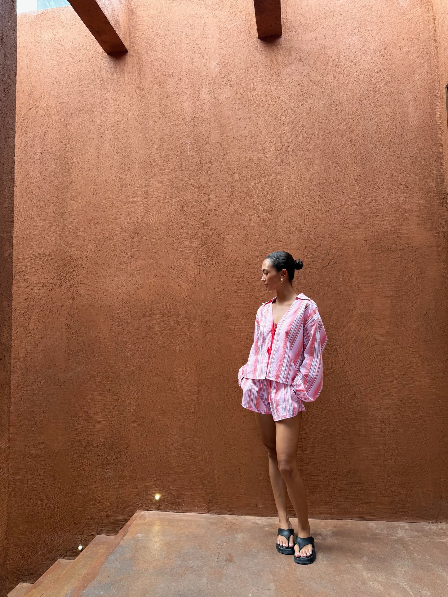 Andriana Tie Top - Coral Rose