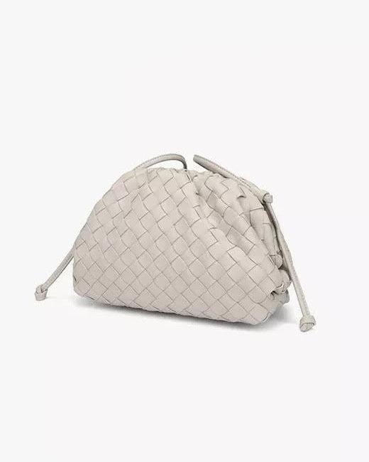 Genuine Leather Pouch B&A Woven Off White