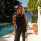 Nour Open Back Singlet - Black