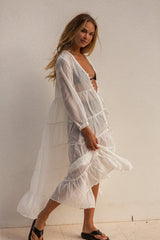 Alice Sheer Maxi Dress - White