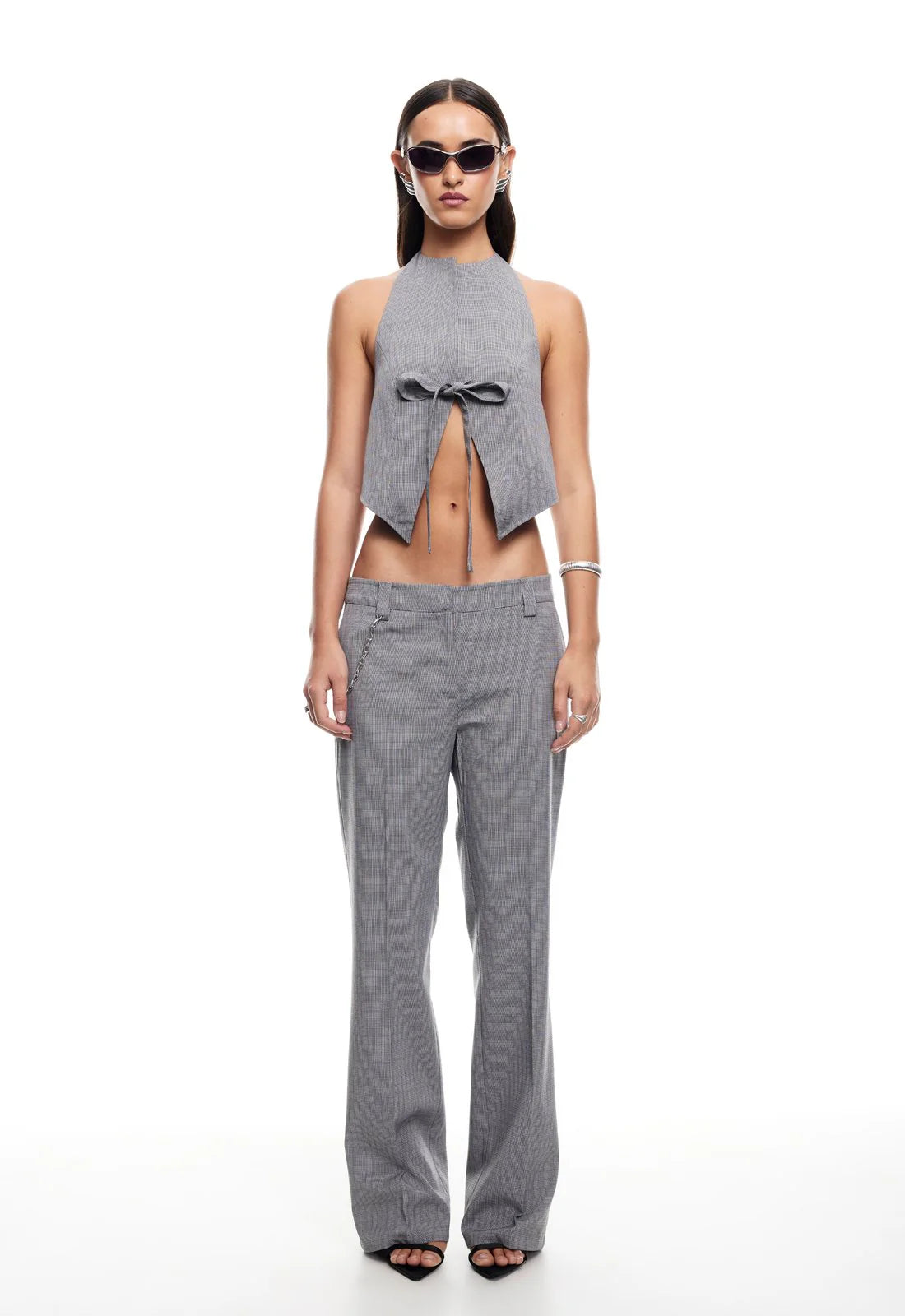 Butterfly Tie Top - Onyx Gingham