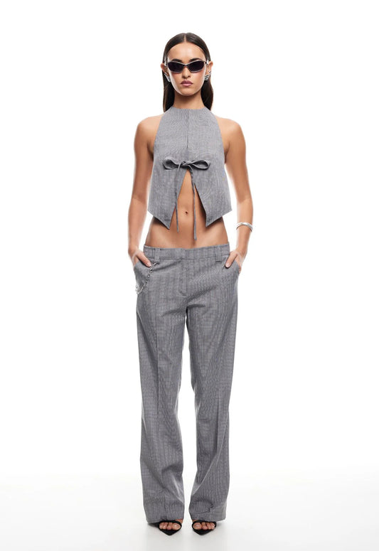 Butterfly Tie Top - Onyx Gingham