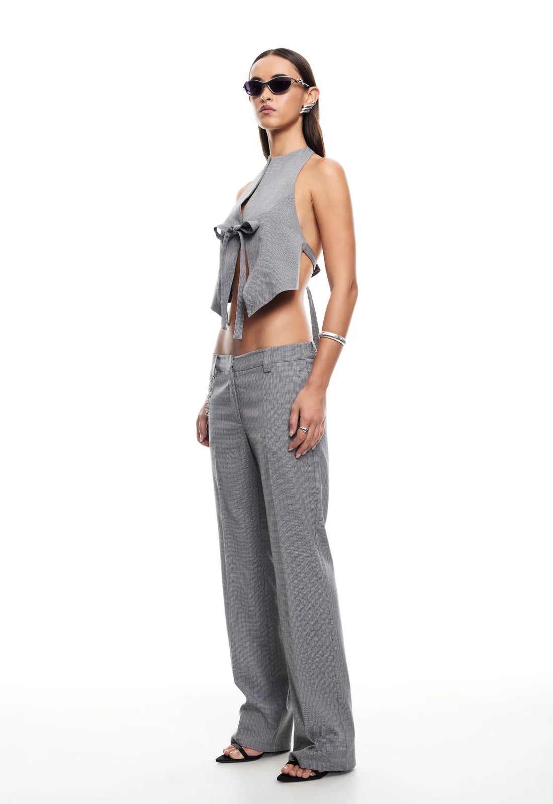 Butterfly Tie Top - Onyx Gingham