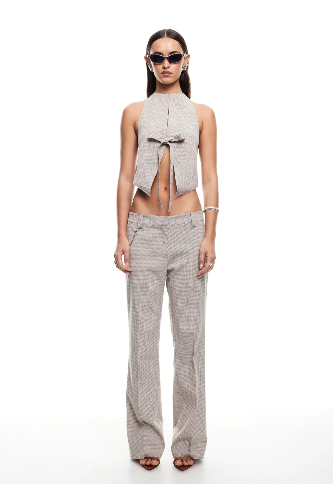 Bessette Pant - Beige Gingham