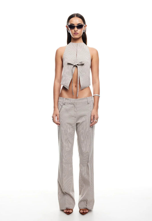 Bessette Pant - Beige Gingham