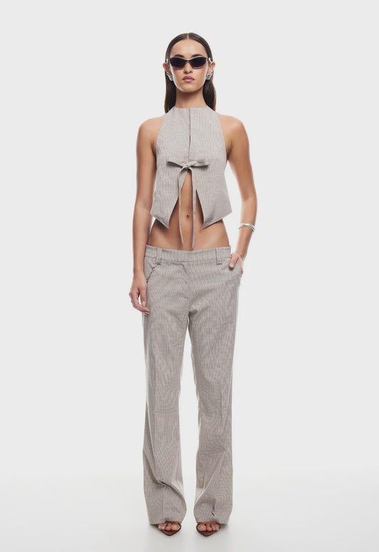 Bessette Pant - Beige Gingham