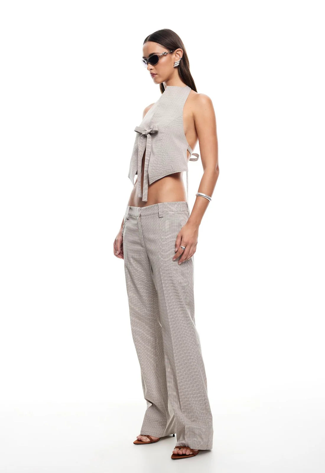 Bessette Pant - Beige Gingham