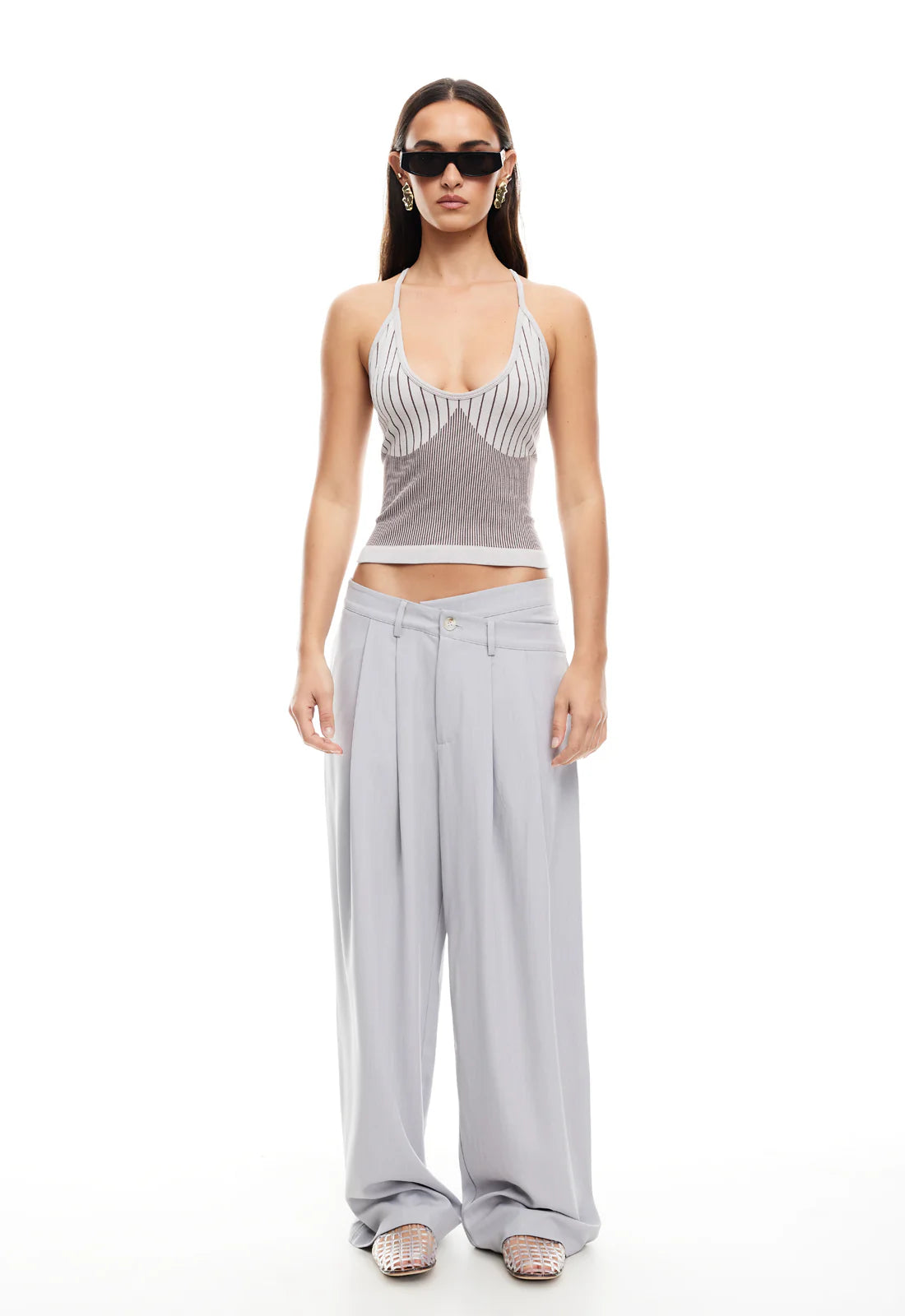 La Mesa Pant - Light Grey Pinstripe