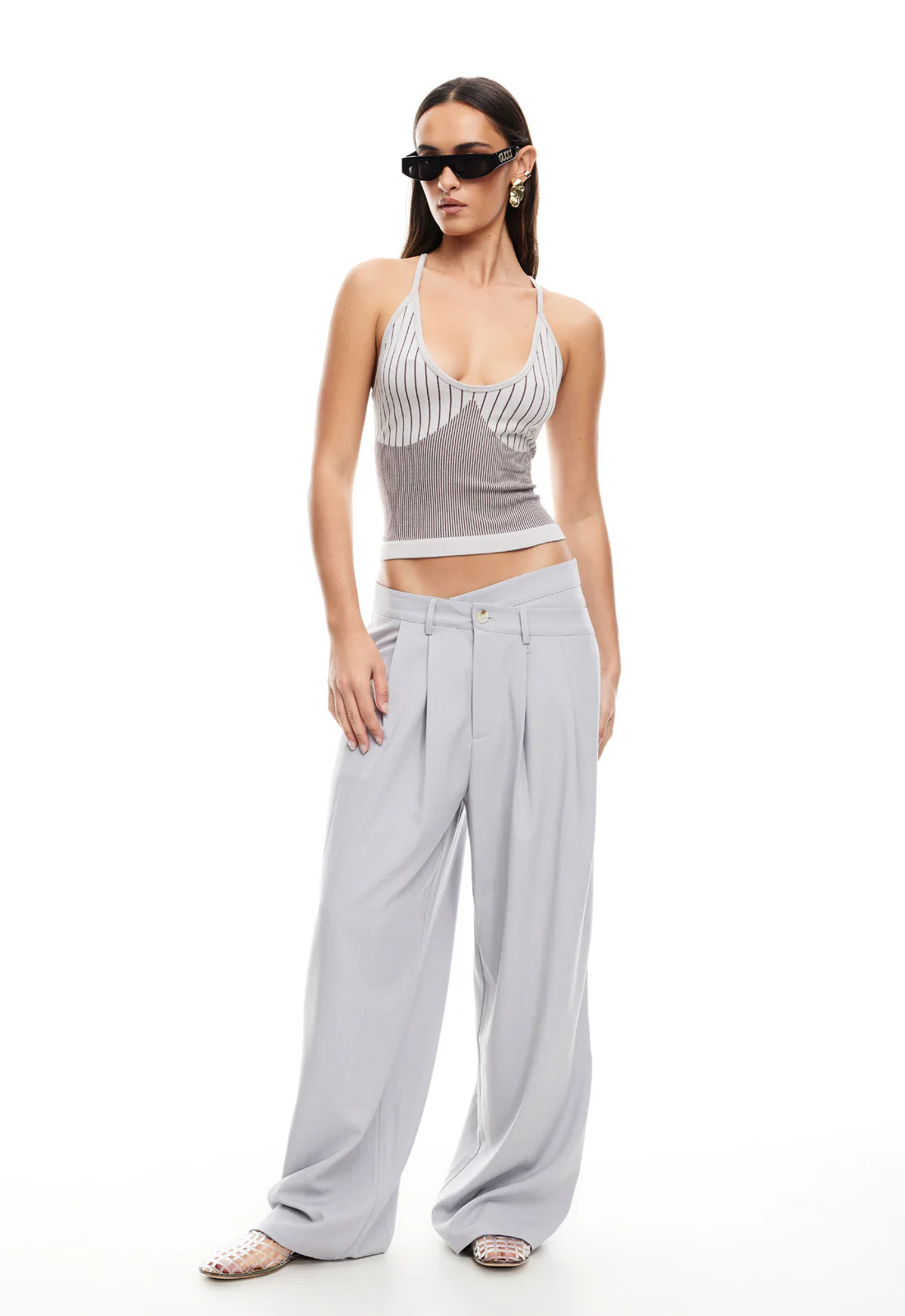 La Mesa Pant - Light Grey Pinstripe
