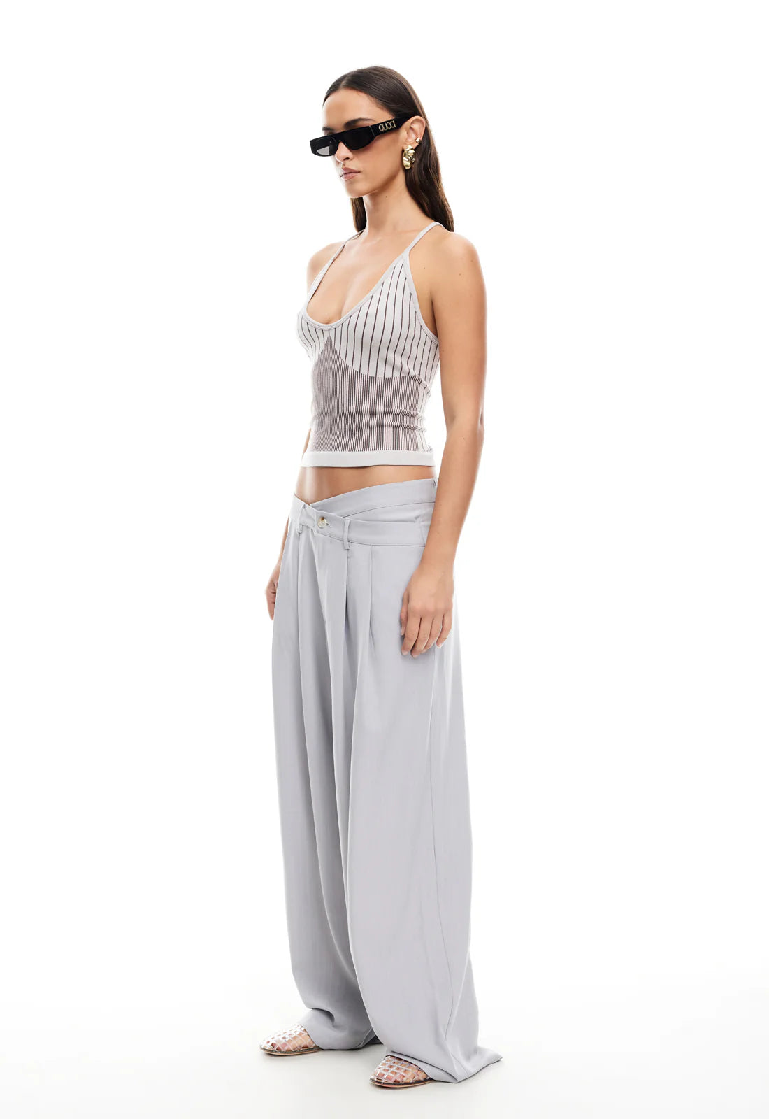 La Mesa Pant - Light Grey Pinstripe