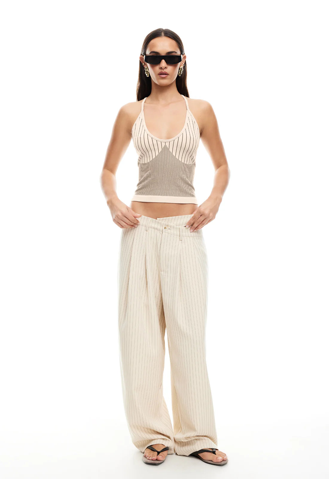La Mesa Pant - Cream Pinstripe