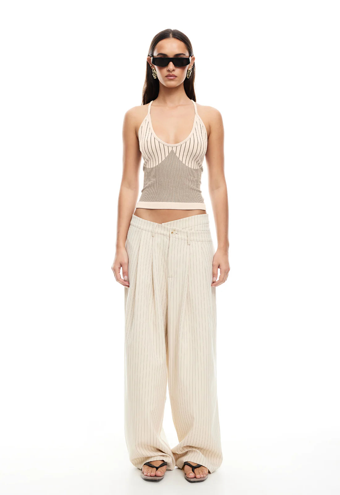 La Mesa Pant - Cream Pinstripe