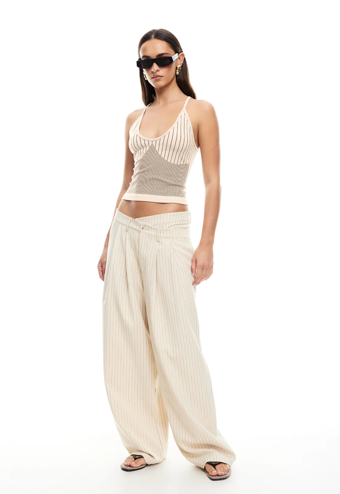 La Mesa Pant - Cream Pinstripe