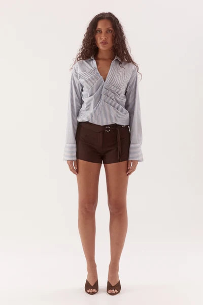 Asun Shirt - Blue/Brown
