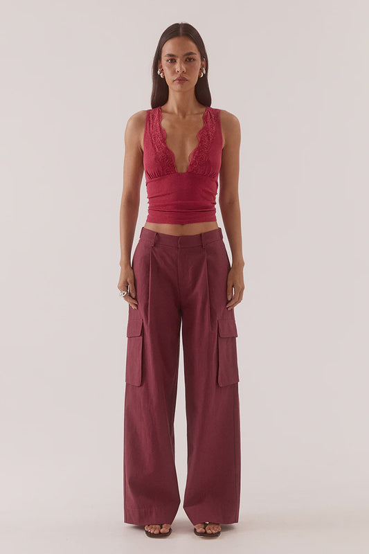 LONI TOP - BERRY