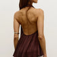 CLEA HALTER TOP - BROWN