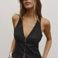REEVE HALTER TOP - BLACK