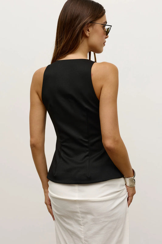 REEVE HALTER TOP - BLACK