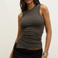 LANA ROUCHED TANK - SMOKE