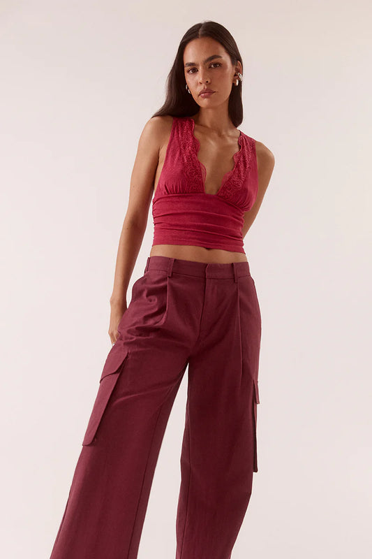 LONI TOP - BERRY