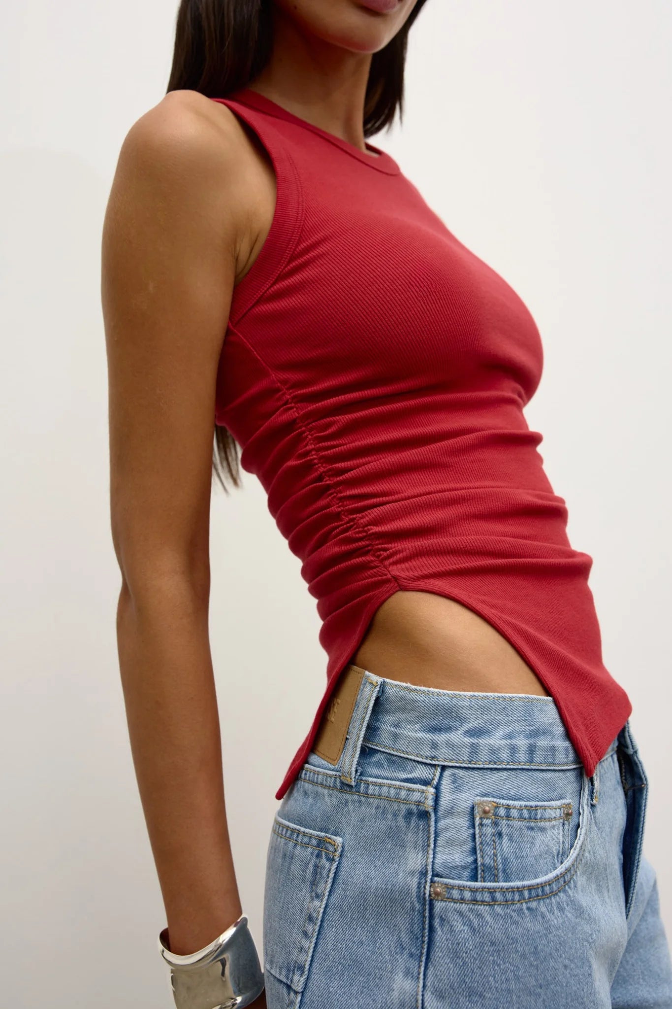 LANA ROUCHED TANK - RED