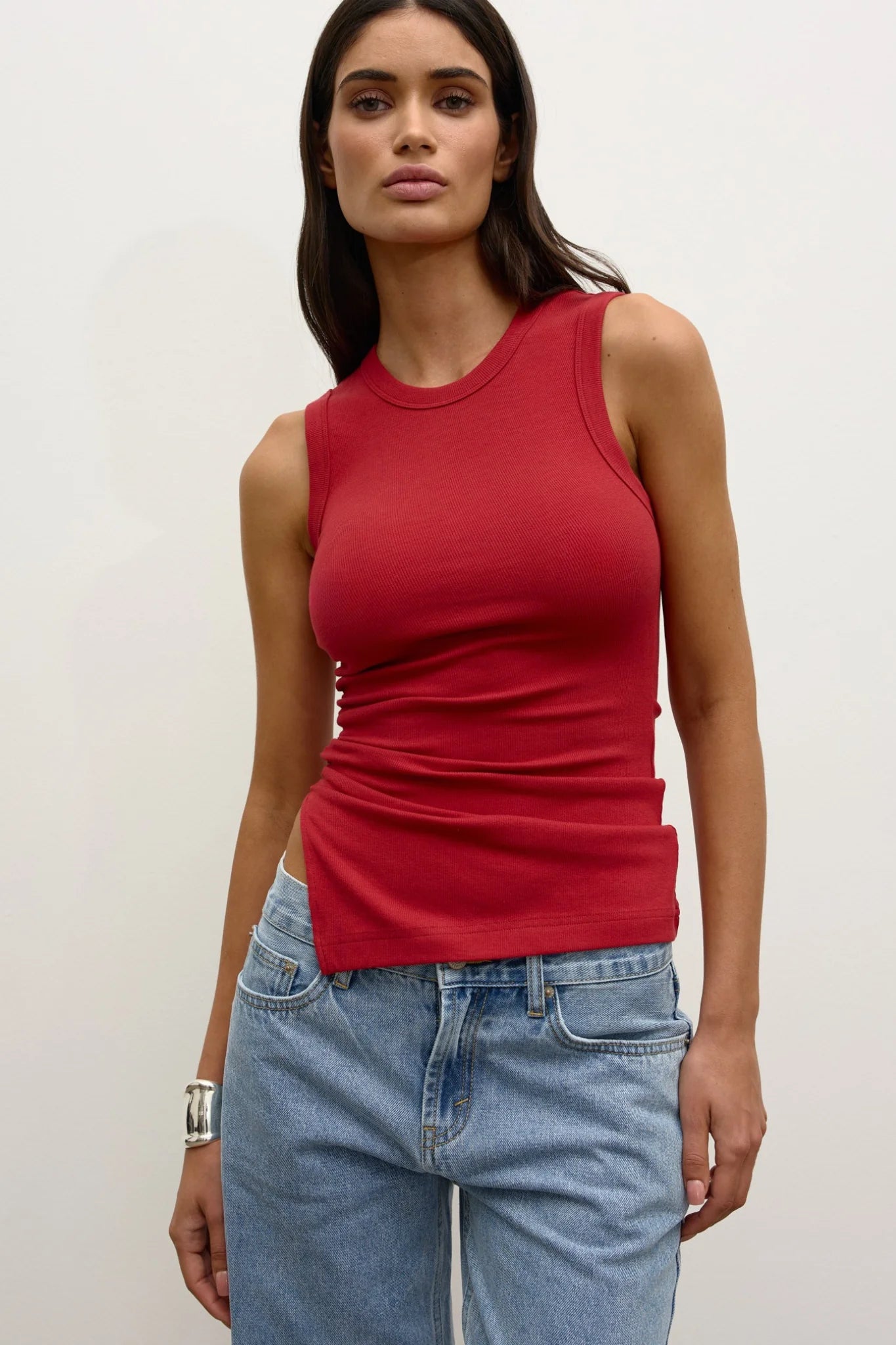 LANA ROUCHED TANK - RED