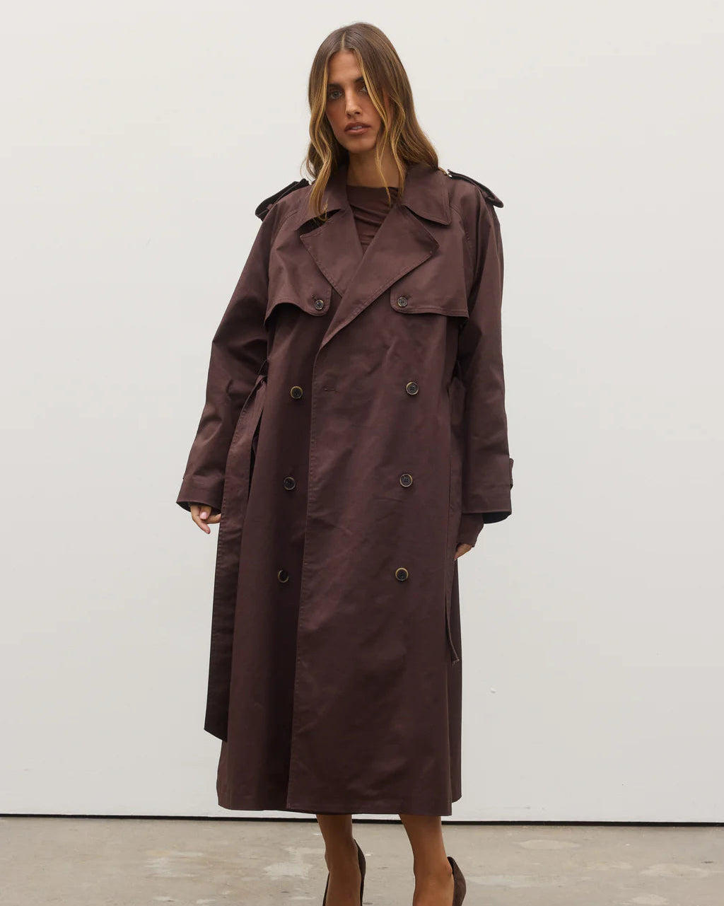 Reece Trench Coat - Espresso