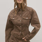 VIOLET DENIM JACKET - CHOCOLATE