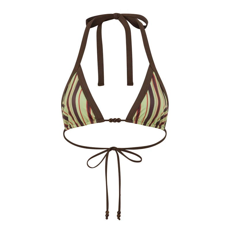 Jayde Triangle - Mint Green Stripe